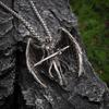 Retro Domineering Ouroboros Wrapped Around The Tree of Life Pendant Necklace Men's Personalized Punk Cool Casual Jewelry Gift