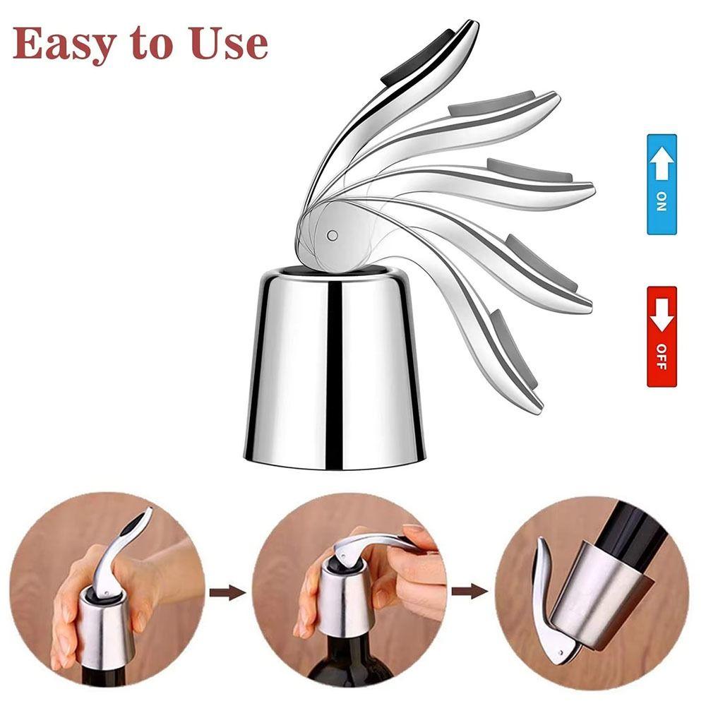 2pcs Creative Wine Saver Bottle Stopper Portable Vacuum Sealer Bottle Plug  for Wine Lovers