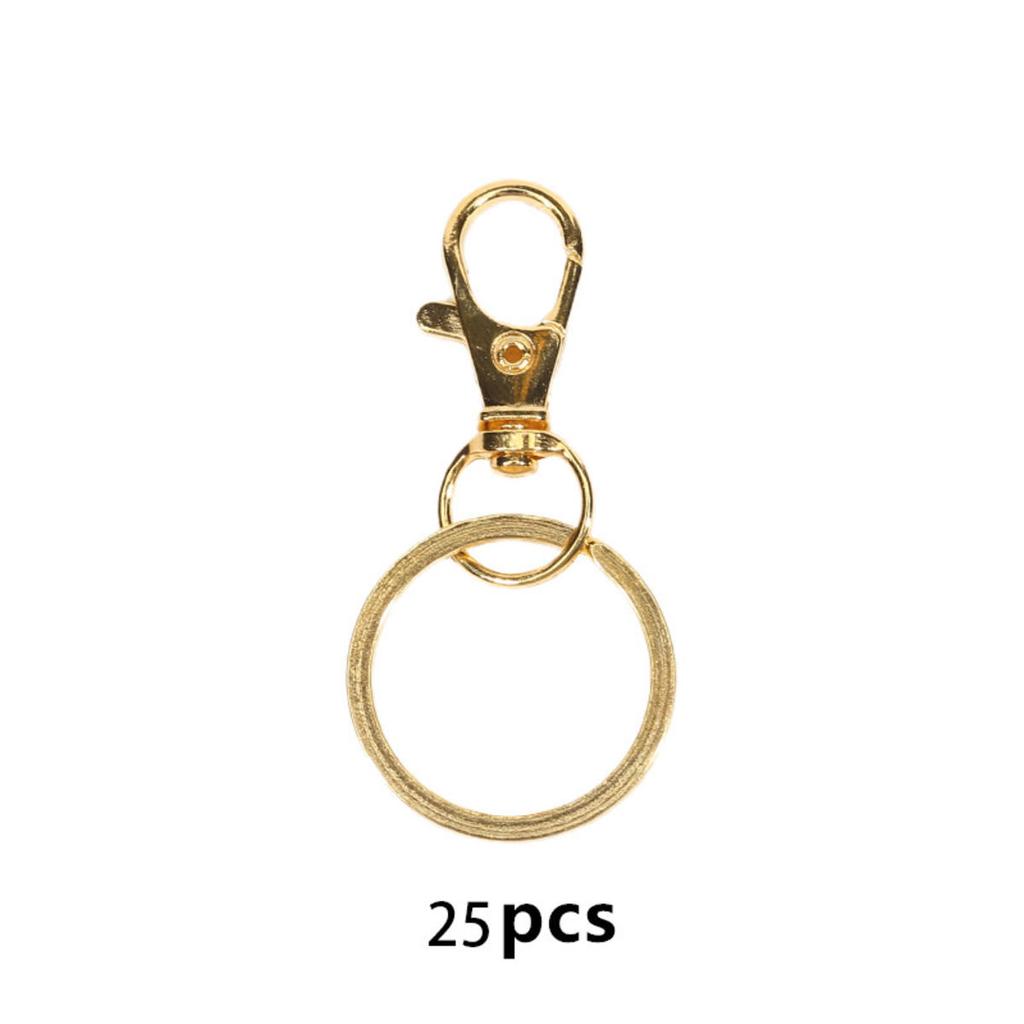 25Pcs Swivel Clasps Set Lanyard Snap Hooks with Key Chain Rings Keychain Clip Hooks for DIY Jewelry Necklace Bracelet Making Handcrafts Supplies