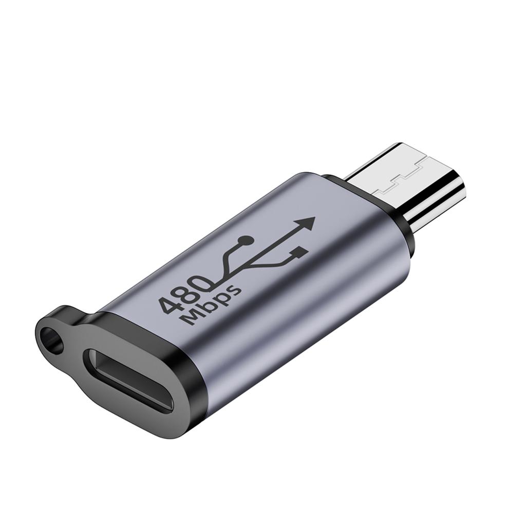 Female iOS8pin To Type-C /Micro USB Converter Adapter Fast 480Mbps Transfer Speed 18W Charging Capability Connector