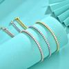 S925 Sterling Silver Zircon Full Diamond Bracelet for Women with Adjustable Push-pull Bracelet and Versatile Trendy Bracelet Accessories