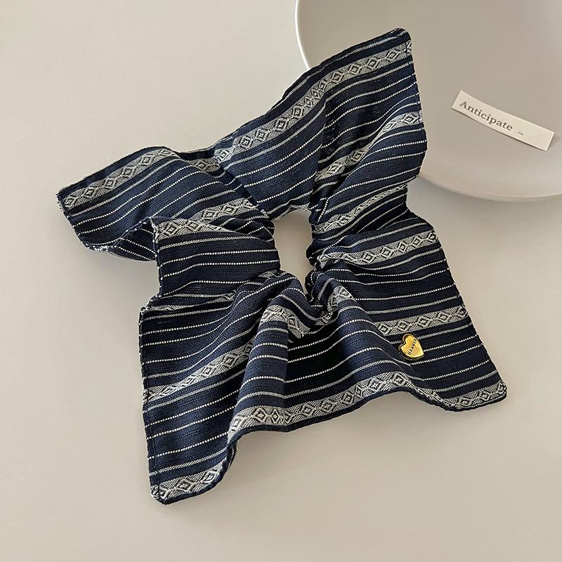 Korea Square Striped Cloth Scrunchies Women Girl Elastic Hair Rubber Band Accessories Tie Hair Ring Rope Headdress Headwear