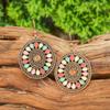 Vintage Bohemian Vacation Style Female Earrings Fashion Ethnic Unique Drop Oil Colorful Geometric Dangle Earrings Female Jewelry