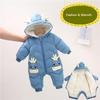 Macacão recém-nascido do bebê inverno mais grosso macacão meninas macacão da criança casaco inverno outono crianças outerwear crianças snowsuit