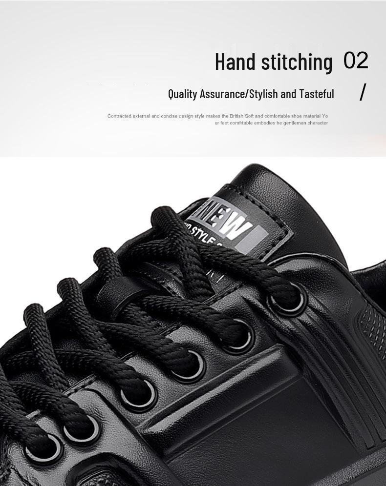 Men's Trendy Thick Sole Cowhide Skate Shoes - Height Increasing Casual Sports Shoes
