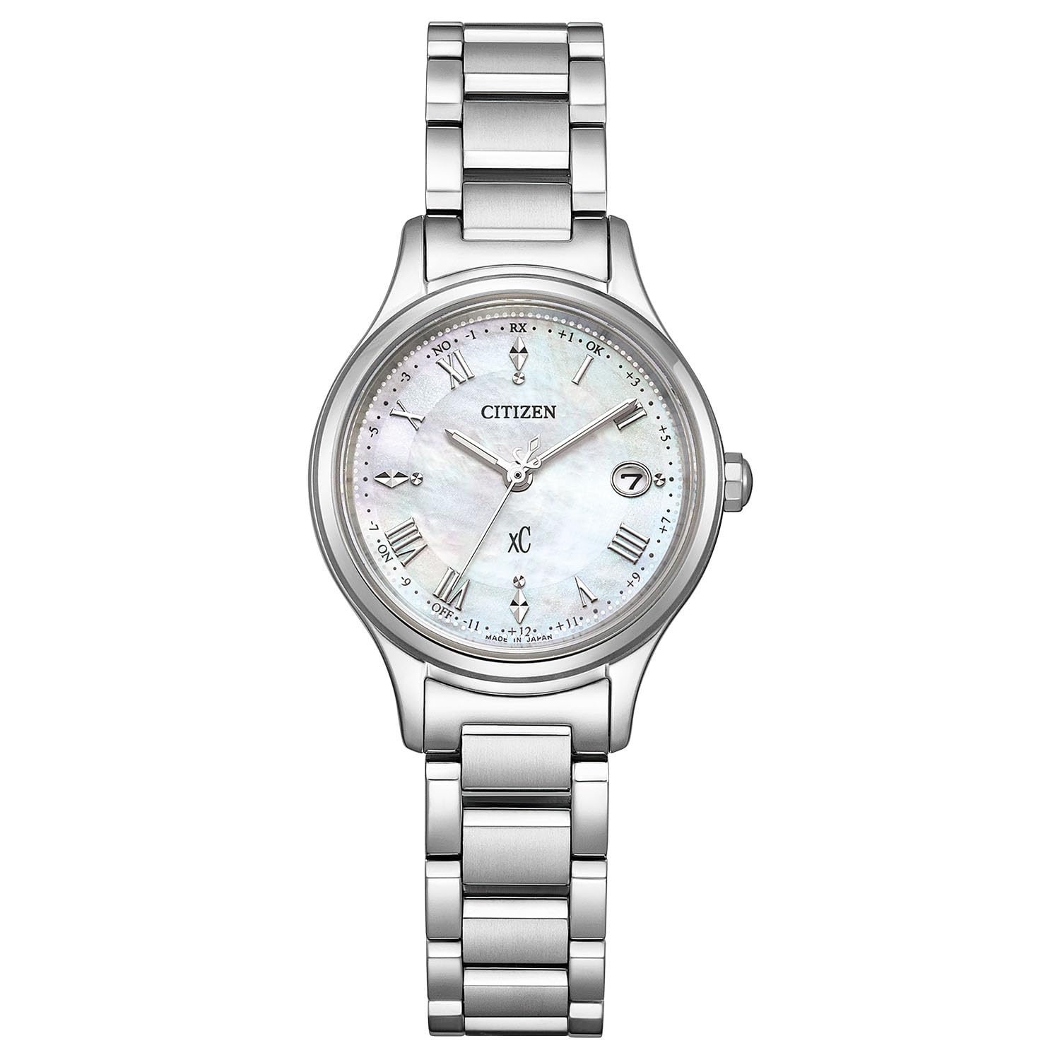 

Cross Sea Photovoltaic Radio Controlled Watch Waterproof Silver White Pearl Shell [Citizen] Eco-Drive ES9490-52D Women s