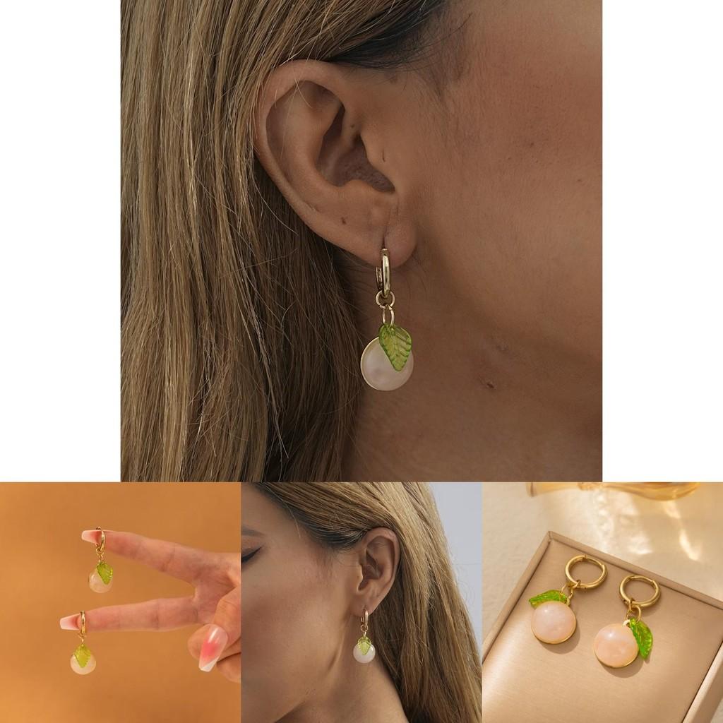 Modische 2023 Damen Rosa Pfirsich Ohrringe Für Street Style Legierung Schmuck