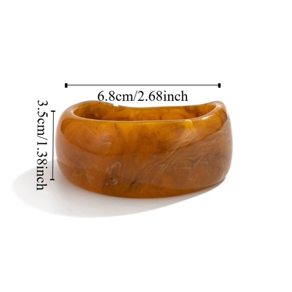 Chunky Irregular Wide Bracelet Vintage Geometric Hand Ring Creative Retro Resin Bangle Party