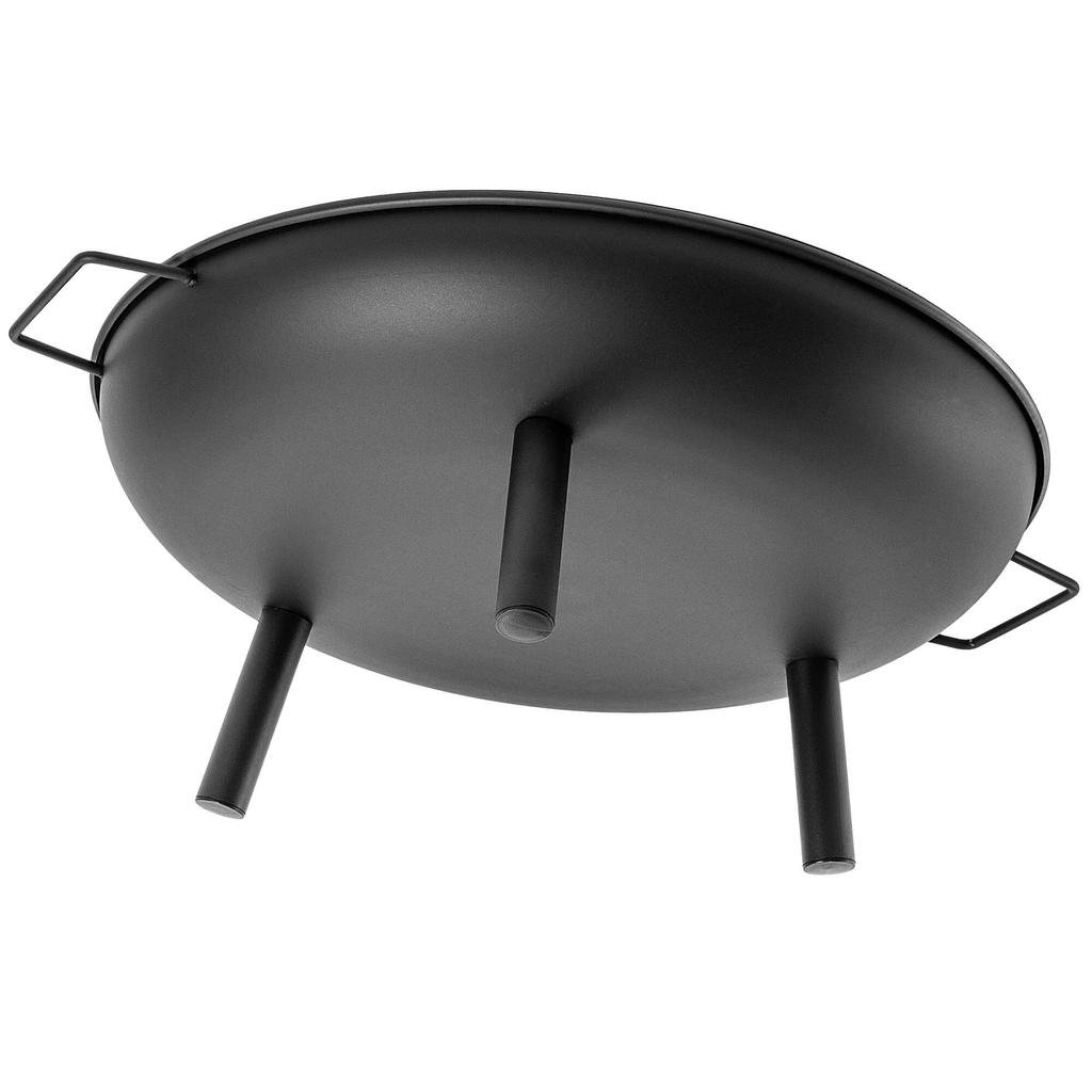 KADAX Large 58cm Garden Fire Pit For Bonfire Grill Kettle Bowl Steel Black