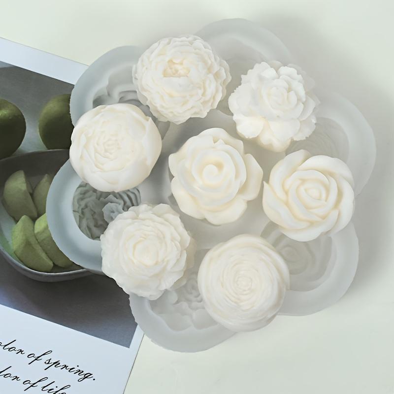 1pc Valentine's Day Porous Flower Shape Silicone Mold DIY Making Aromatherapy Gypsum Home Decoration Cake Decoration