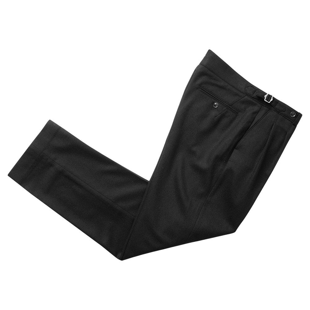 Solti W302 Reve Pleats Wool Trousers (Black)