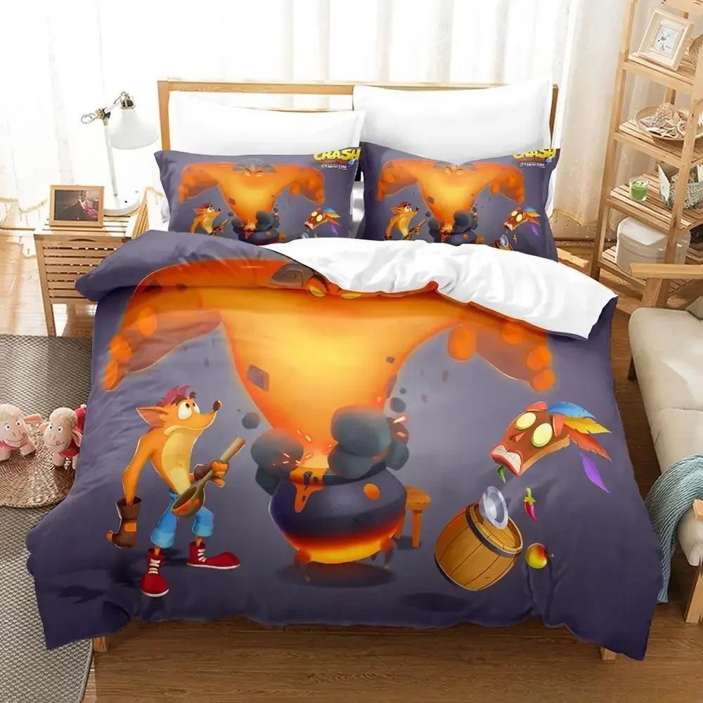 Crash Bandicoot Bed Cover Collection Single Size Single Size Full Queen Size King Size Size Bed Collection Adult Kid Bedroom Duvetcover Sets 3D