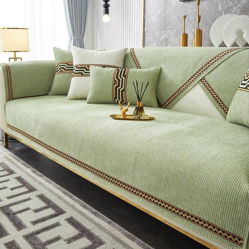 

Роскошные чехлы для диванов в скандинавском стиле, кожаный чехол для дивана в форме буквы L, универсальное нескользящее полотенце для гостиной, четыре сезона 70x70cm 1pcs