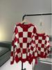 In Stock: Family Checkered Sweater Set - Autumn/Winter, Thick & Warm for 3-4 People