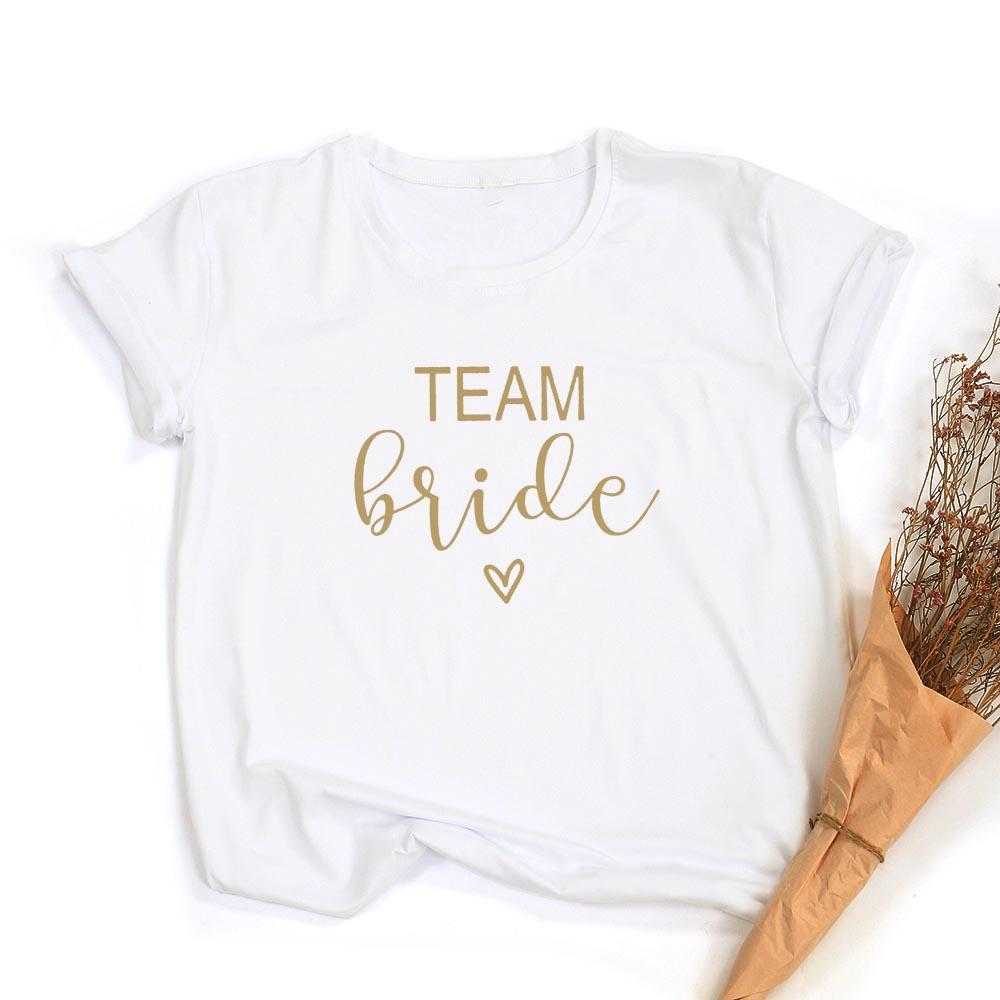 Team Bride Print Women Short Sleeve T Shirts Bachelorette Wedding Party Graphic T Shirt Harajuku Tshirt