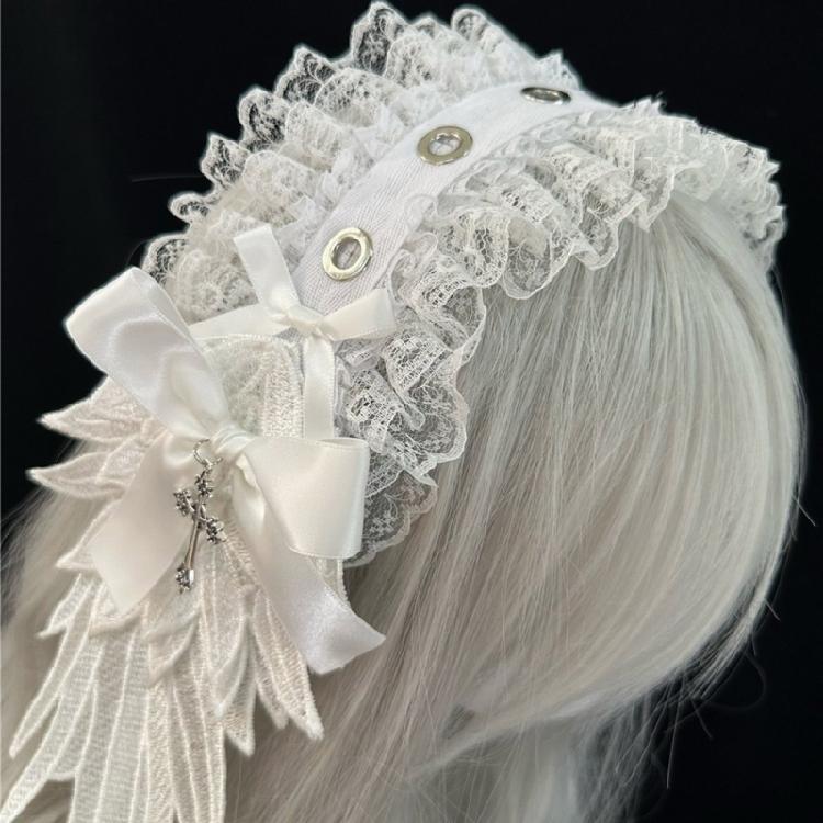 Unique Wing Headband Comfortable Gothic Punk Headdress Stylish Hair Band Accessory for Alternative Fashion Lovers