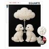 5D DIY Pearl Art Kit Cute Poodle With Cloud Theme Decor Home Wall Decoration
