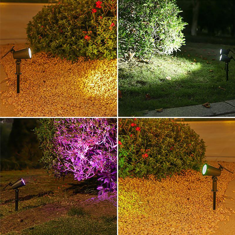 9 LED Outdoor Solar Spotlights Waterproof IP65 Brightness Adjustable Spot Light for Outdoor Garden Backyard Lawn Decor Lighting