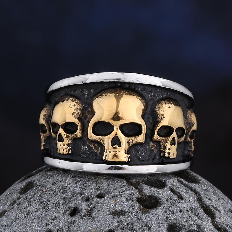 Free Shipping Style Stainless Steel Gothic Accessories Lost Skull Ring Anel Masculino Punk Jewelry Boyfriend Gift