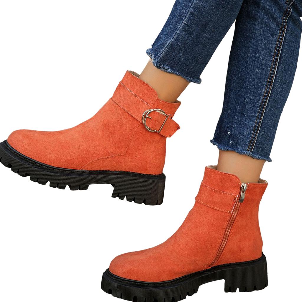 Women's Casual Side Zipper Boots - Flattering Versatile Boots for Fall and Winter