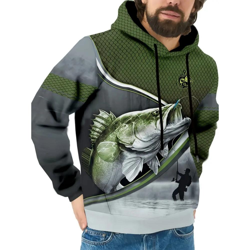 

Модная толстовка с графикой рыбалки Удобный пуловер для улицы 3D-печать Топы с длинным рукавом Уличная одежда оверсайз 6XL