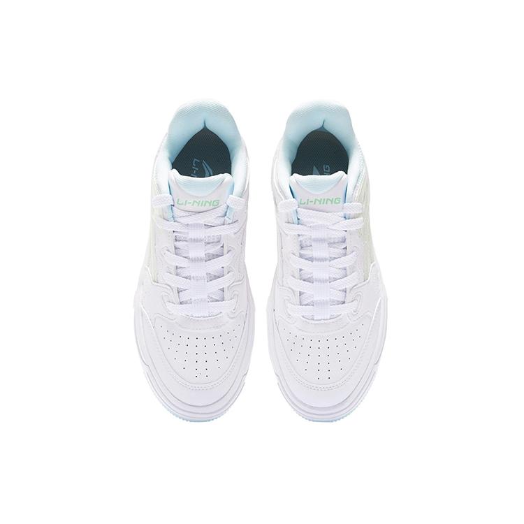 Li Ning Floating Textile, Synthetic Leather, TPU Low top Skateboard Shoes Women's Standard White AGCS078-1