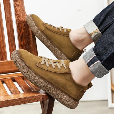 Men's Thick Soled Board Shoes Retro Trendy Quality Party Outdoor Leisure Business Activities Men's Walking Grey Lace Up Shoes