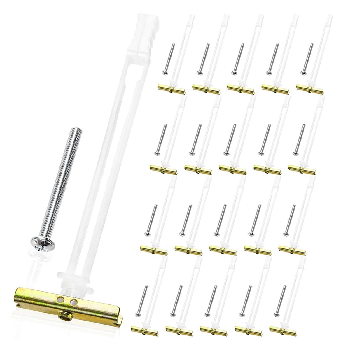 

2025+20Pack Drywall Anchor with Included Bolts for 1/4In-20,for TV Mounting,Cabinets,Holds Up to 265lbs Each in 1/2In Drywall China Mainland