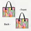 Colorful Papercut Style Large Tote Bag Casual Durable Daily Use Shopping Bag Cute Pattern Fashion Women Handbag