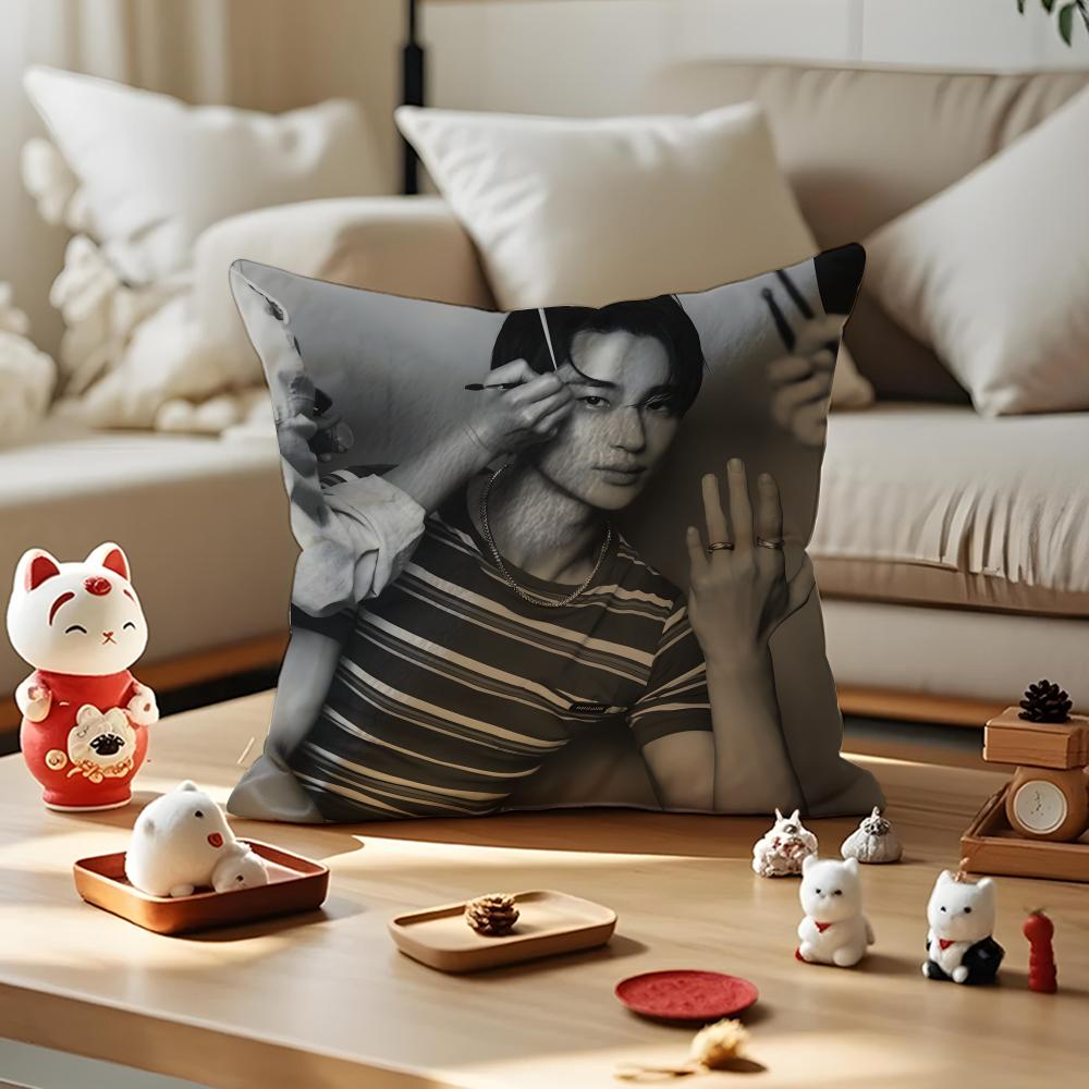 Byeon Wooseok Cushion Cover Anti-dustmite Pillowcase Invisible Zipper Silky Short Plush Sofa Cushion Cover 30X30cm