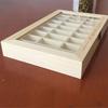 Specimen Box,Elegant Wooden Jewelry Storage Tray Box With Glass Lid,27 Compartments Jewelry Tray Organizer,Ideal For Rings,Bracelets,Gems Stone