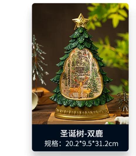 

Рождественская музыкальная шкатулка из смолы, хрустальный шар, праздничные подарки, игрушки, украшения, поделки, музыкальная шкатулка, детские подарки