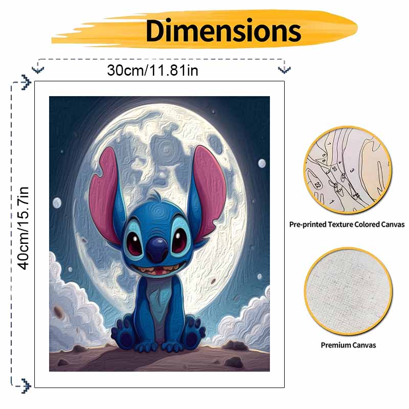 Disney DIY Oil Painting Kits Stitch Moon Hand Painting Home Decor Craft Gift Ideas For Room Wall Art Paint By Numbers Canvas Supplies