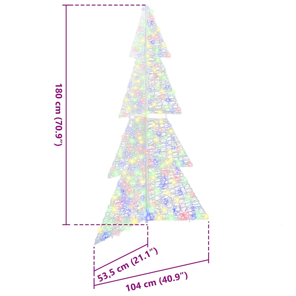 Christmas Tree with 240 Multicolor LEDs 180 cm Acrylic