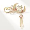 Bo Xin Yun Phoenix Brooch: Enamel Tassel Ruyi Corsage with Freshwater Pearl Pin for Women