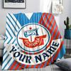 1PC Fc Hansa Rostock Custom Name Patterned Flannel Blanket Suitable For All Seasons For Home Decor Warmth And Comfort Gifts Holiday Present