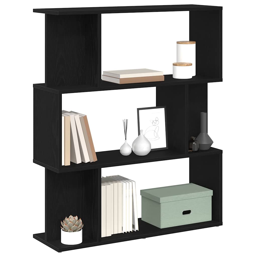 Bookshelf Black Oak Look 80 x 24 x 96 cm Engineered Wood