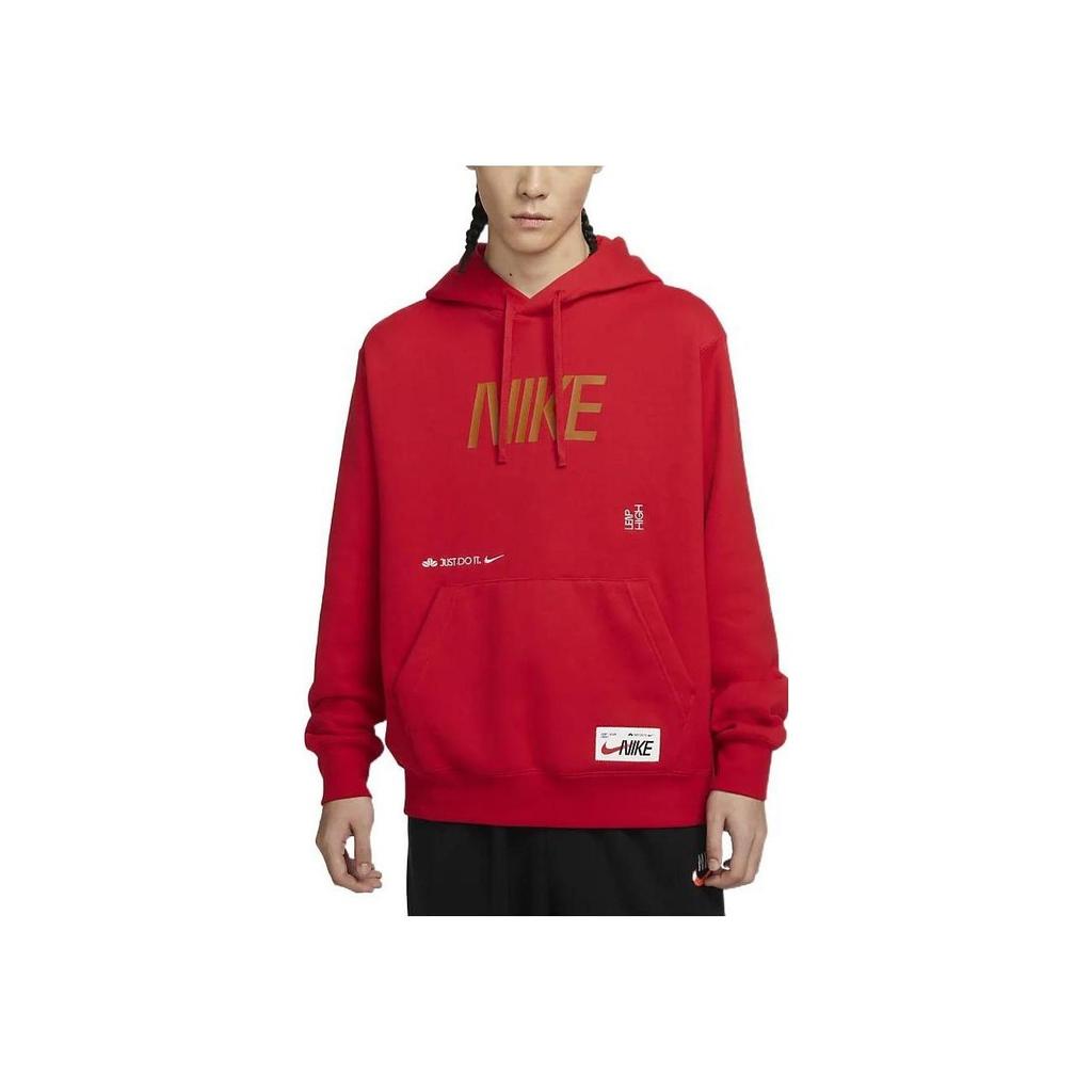 Nike CNY Year Of The Rabbit Series Sportswear Fleece-Lined Knit Hoodie With Letter Logo Print Men Tops University-Red FD4058-657