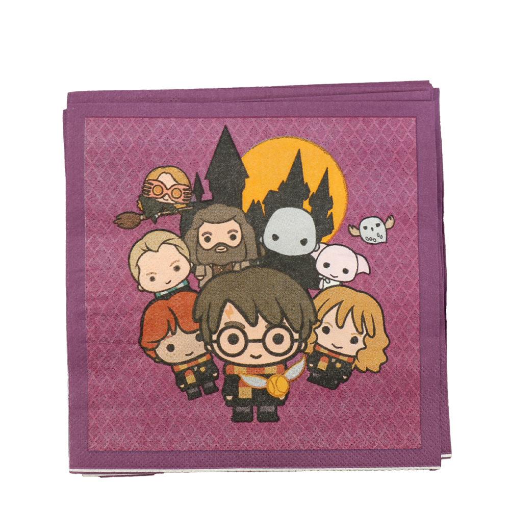 Harry Potter Birthday Party Supplies Disposable Cutlery Paper Plates Paper Cups Tissue Boys Decorating Birthday Arrangements