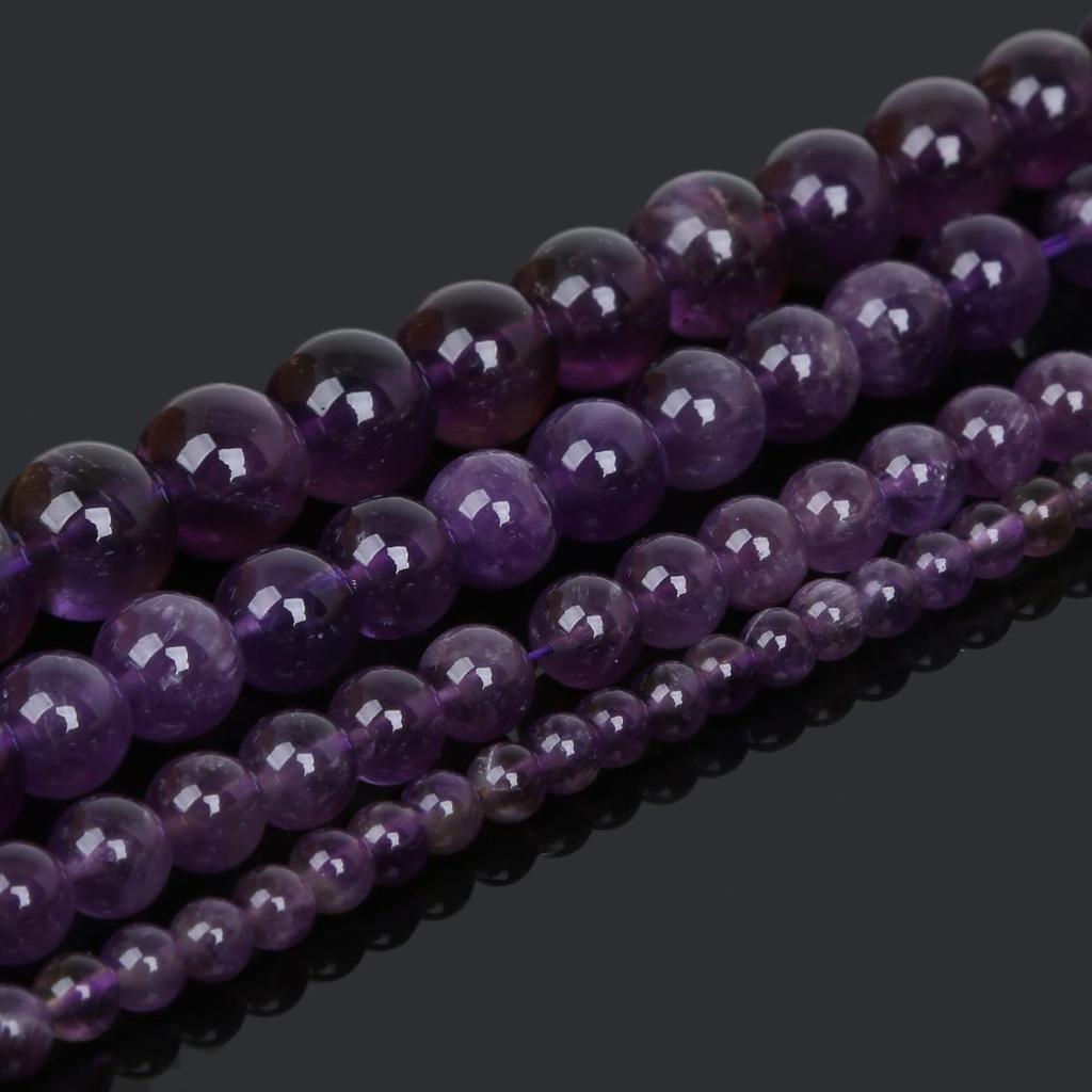 4mm naturalny ametyst kryształowe okrągłe luźne koraliki do biżuterii DIY Making naszyjnik bransoletka kolczyk
