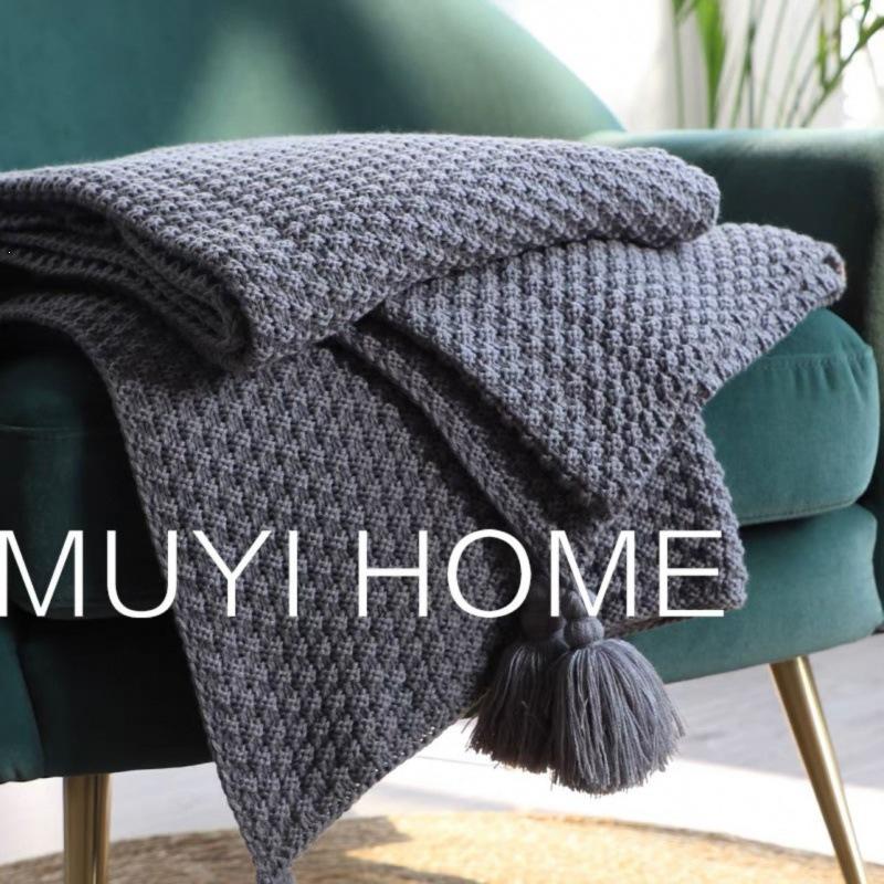 Nordic Knitted Tassel Wool Office and Nap Blanket