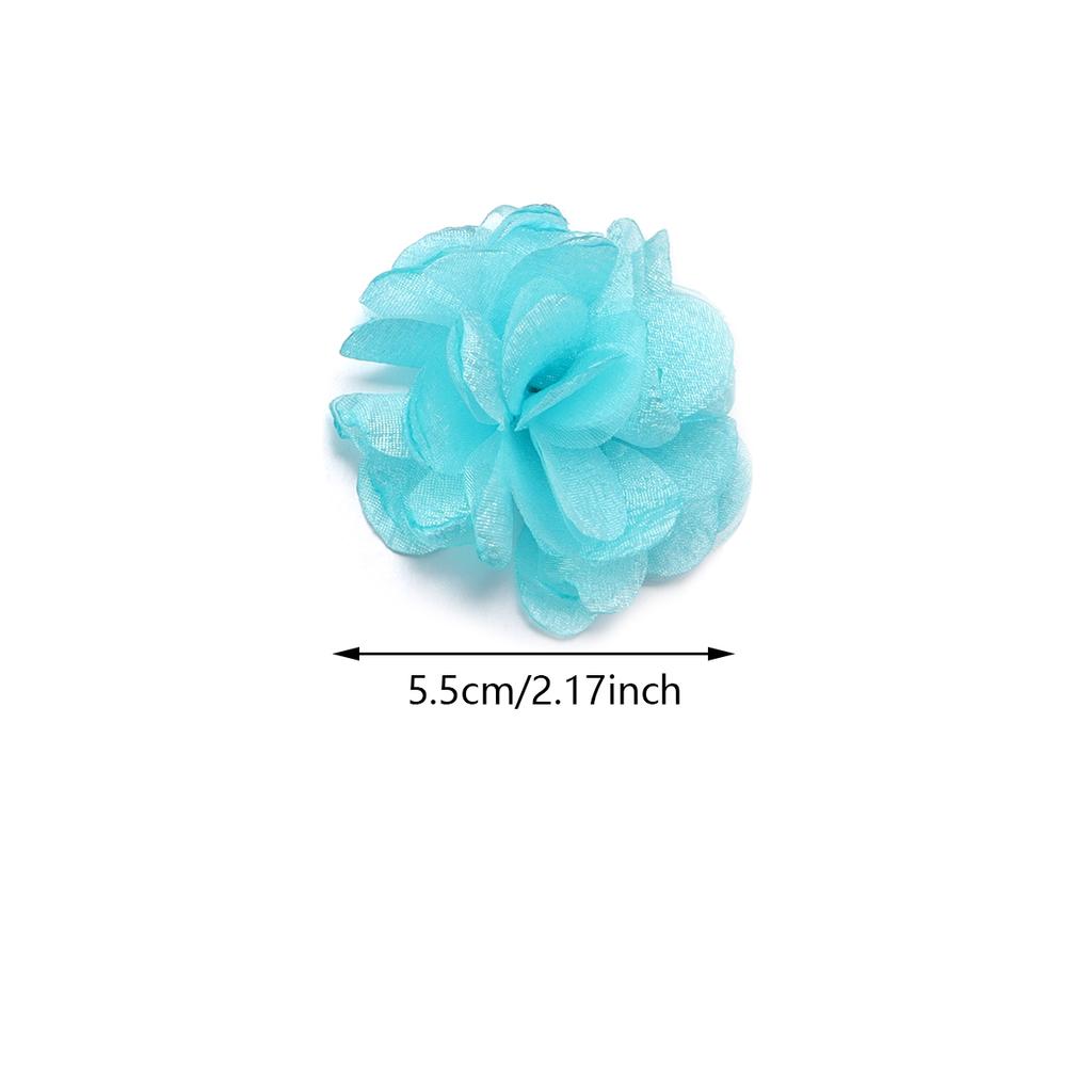 2pcs 5.5cm Chiffon Fabric Flowers Colorful Burnt Edge Artificial Flowers For Wedding Party DIY Handmade Clothing Headwear Decor