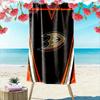 Hockey Team Logo Black and Orange Design Patterned Beach Towel Quick Dry Perfect for Travel Outdoor Sports Jogging the Beach and Swimming