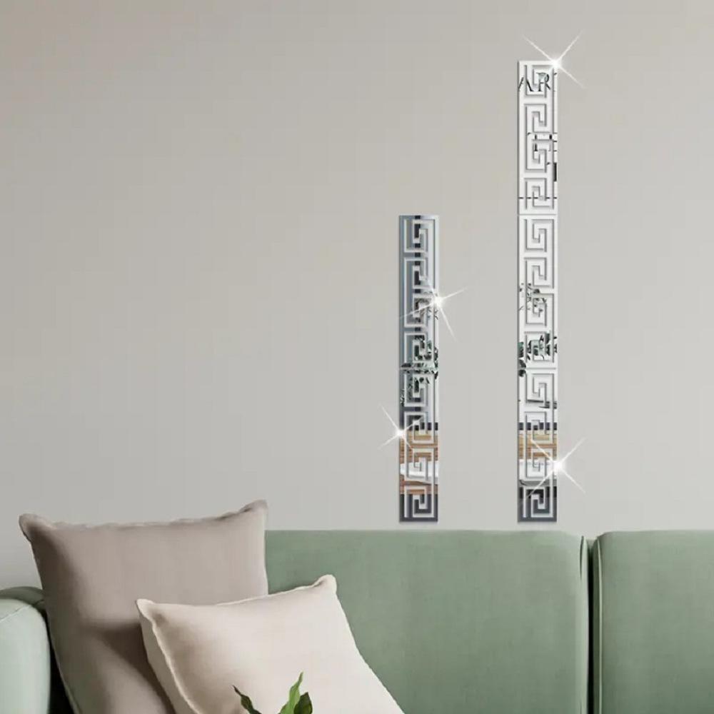 Wanddekoration aus Acryl: Taillenlinie Spiegelaufkleber für Schlafzimmer, Wohnzimmer oder Küchen-TV-Hintergrund