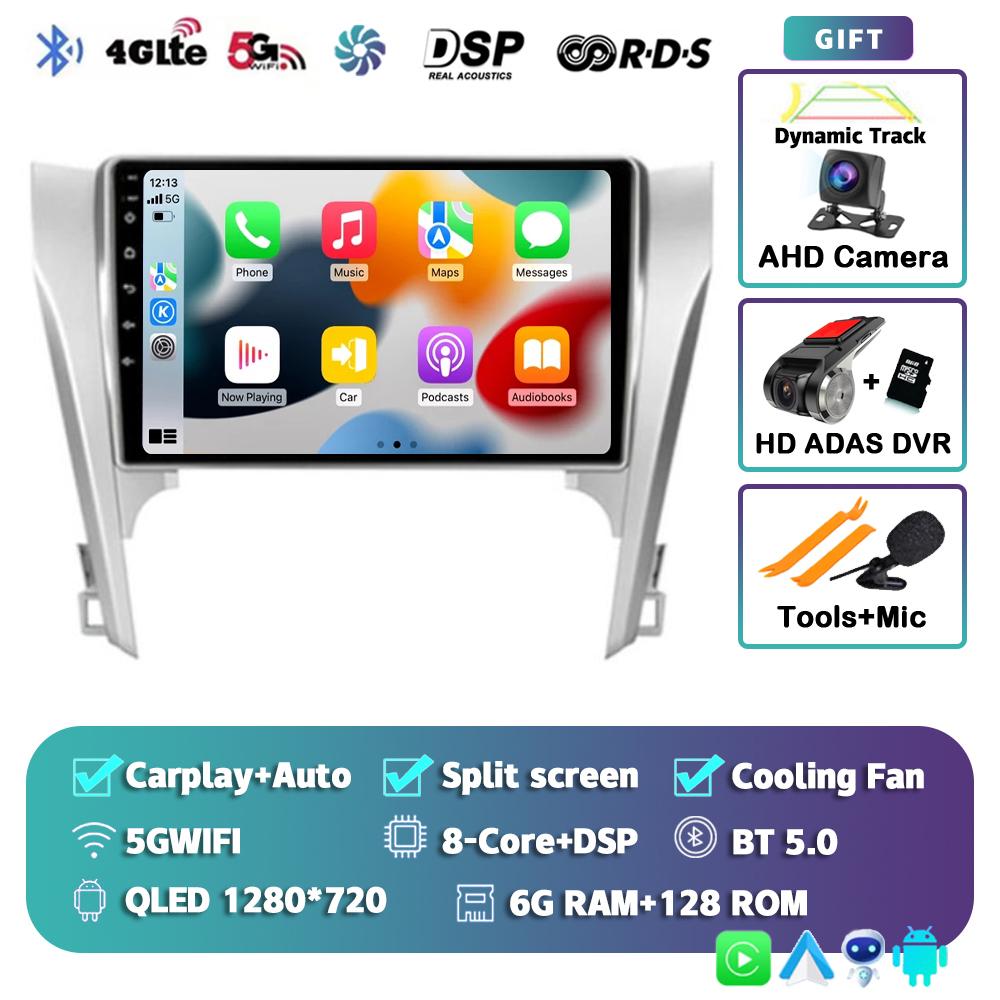 Android 14 Carplay Auto For Toyota Camry 7 XV 50 55 2011-2014 Car Radio Multimedia Video Player Navigation Stereo GPS No 2din 4G