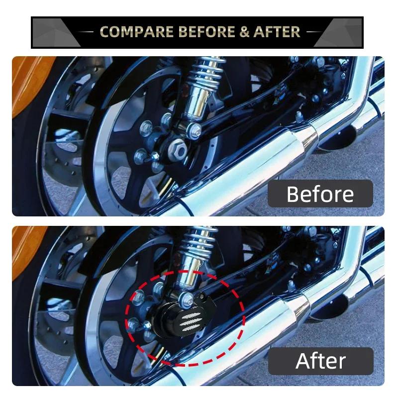 2xBlack Motorcycle Rear Axle Cover Nut Bolt Caps Accessories Fit CNC Aluminum For Harley Sportster 1200 883 X48 2004-2016 2015