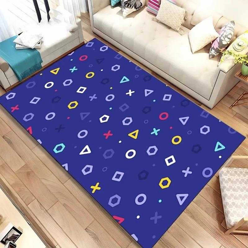 Gamer Theme Print Small Rug Controller Console Pattern Carpet for Gaming Room Decor Bedroom Hallway Balcony Entrance Doormat