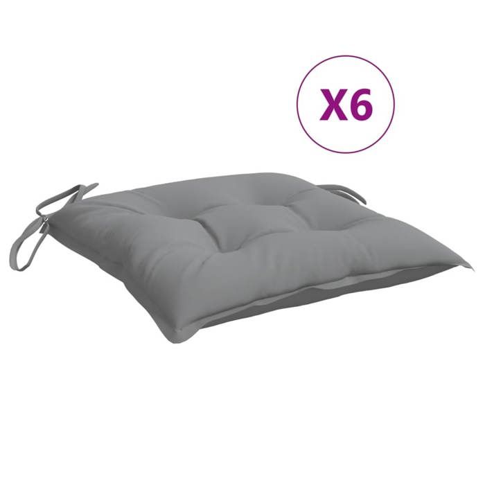 Coussins de chaise - vidaXL - 50x50x7 cm - Tissu Oxford - Imperméable - 6 pcs gris