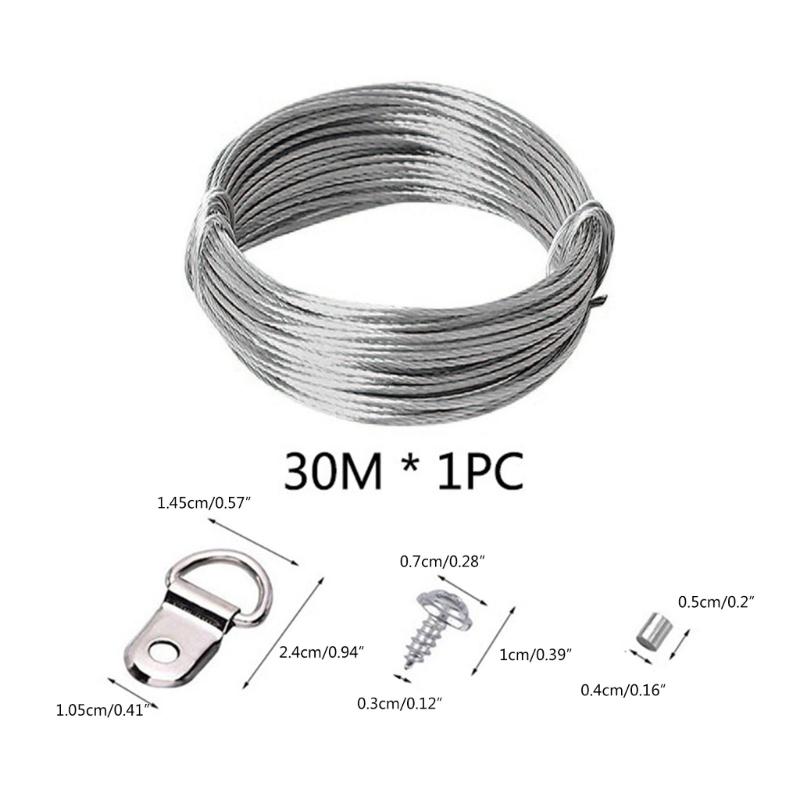 131pcs 30m Picture Wires Set with Hangers Frame Wires Set for Mirrors & Artwork