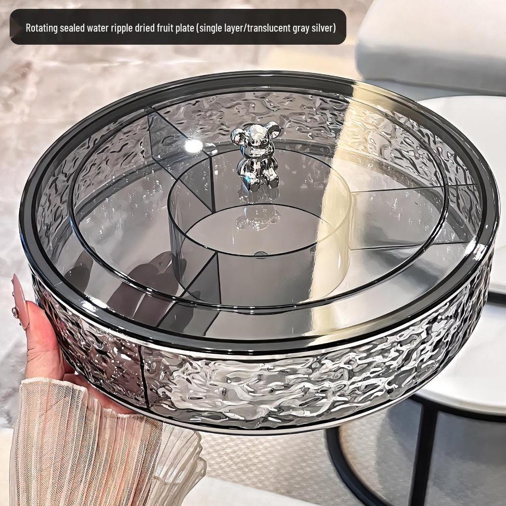 Elegant Sealed Nut and Dried Fruit Snack Tray for Coffee Tables